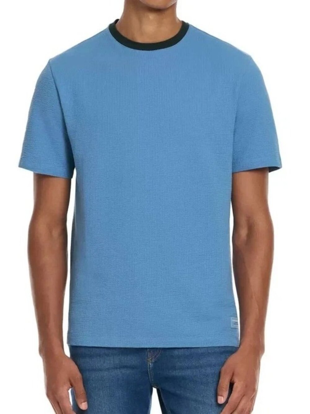 NWT Scotch & Soda Men's XL Blue Waffle Knit Short Sleeve T-Shirt